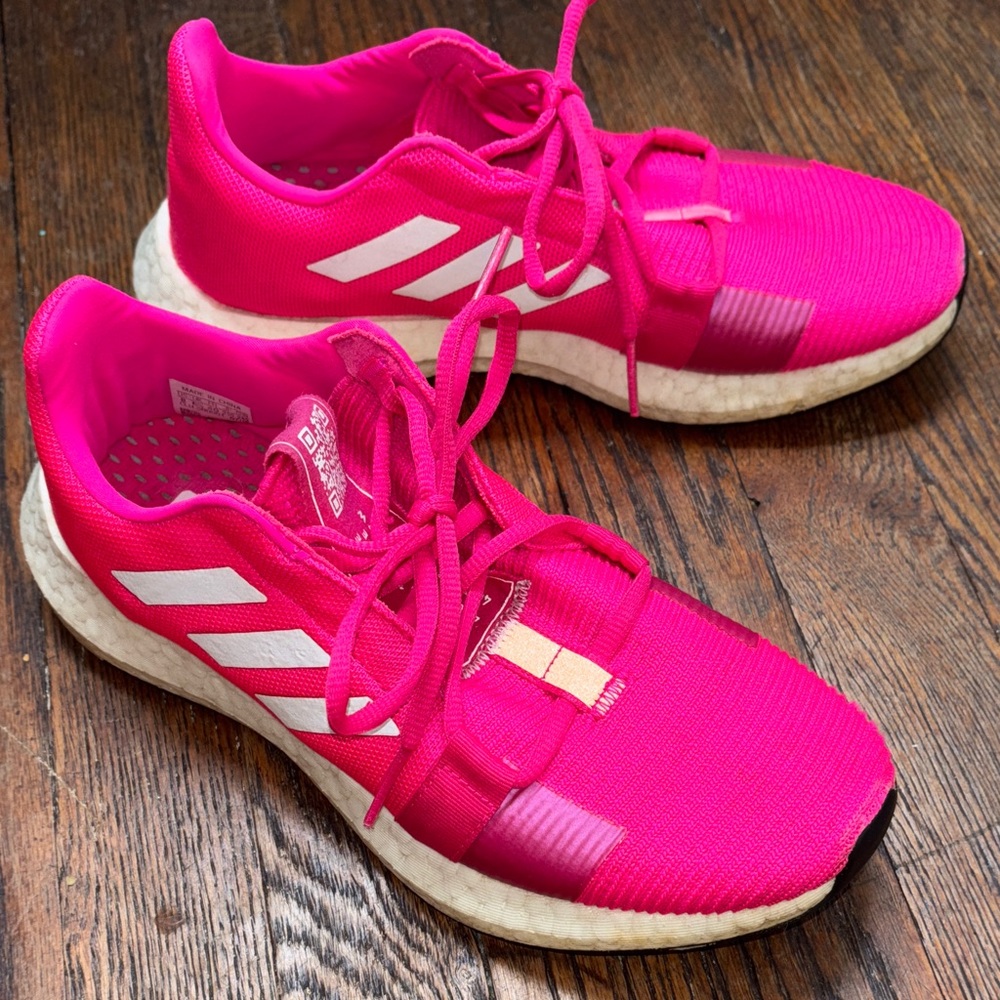 Adidas Adult Vibrant Pink Sneakers sz 8 - Picture 2 of 8